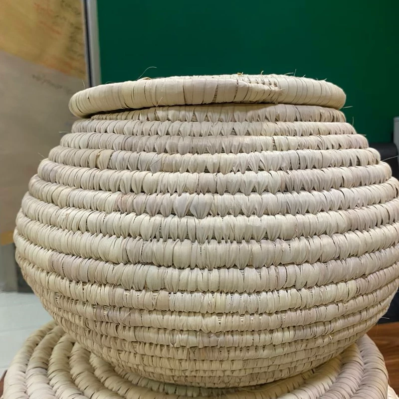 Date Palm Leaf Rice Storage Basket